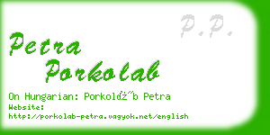 petra porkolab business card